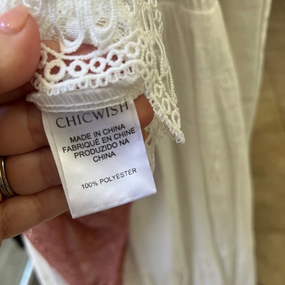 FALL Boho Crochet Lace Top in Eggshell - Picture 5 of 7